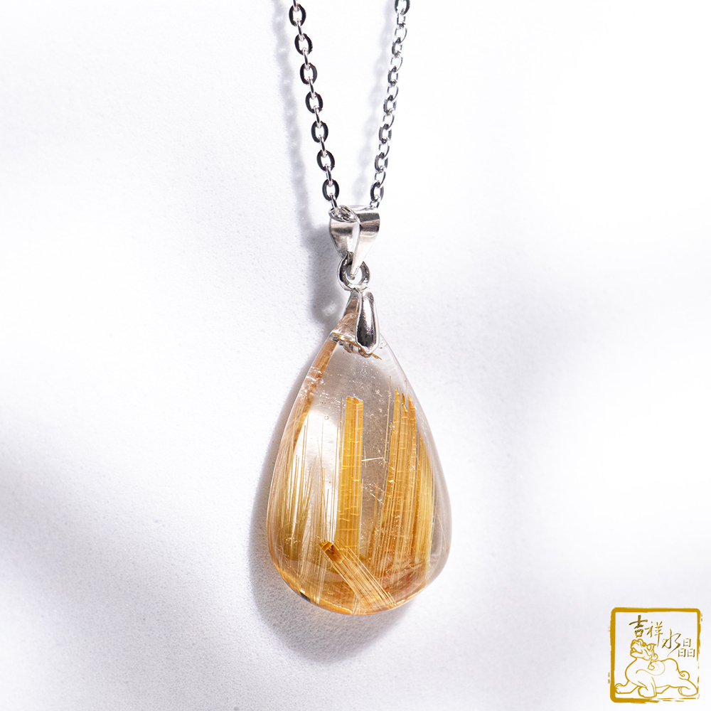 鈦晶項鍊 3.8g 水滴墜