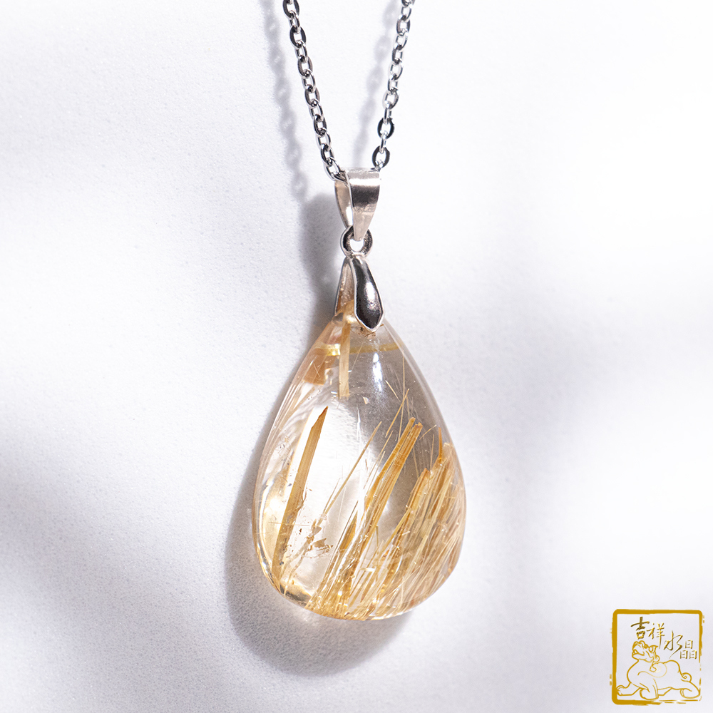 鈦晶項鍊 6.4g 水滴墜