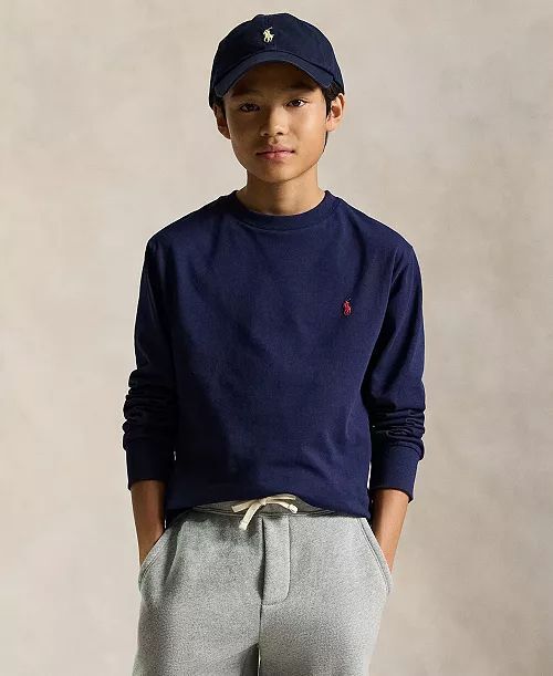 260320 POLO 男大童小標淨色衛衣