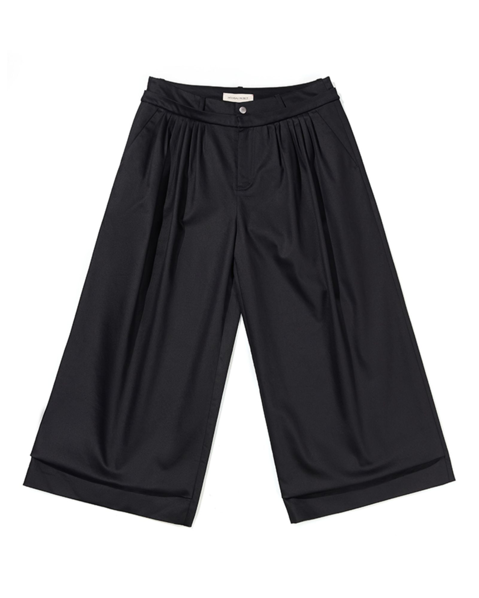 NOUVEAU PROJECT 褲頭雙層打褶九分褲 (黑)