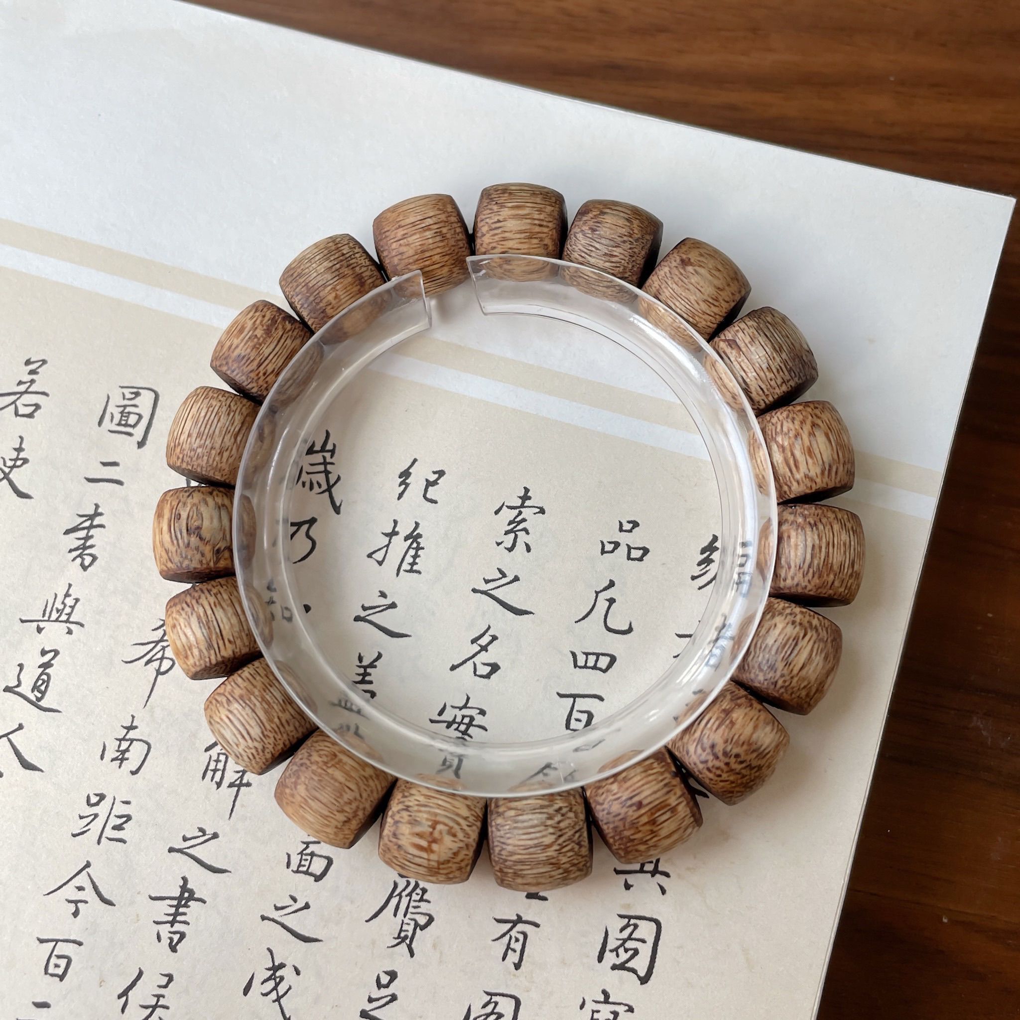 (J1) 老料豎紋桶珠手串  (黃奇楠) - #沉香 #2303CX