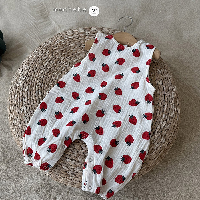 正韓夏mac 夏季草莓連身衣