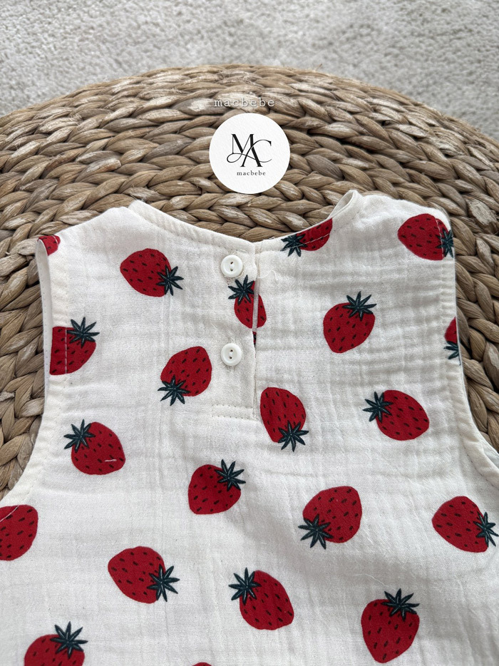 正韓夏mac 夏季草莓連身衣