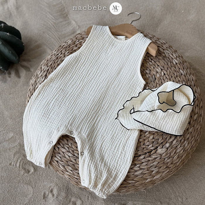 正韓夏mac 夏季米白連身衣