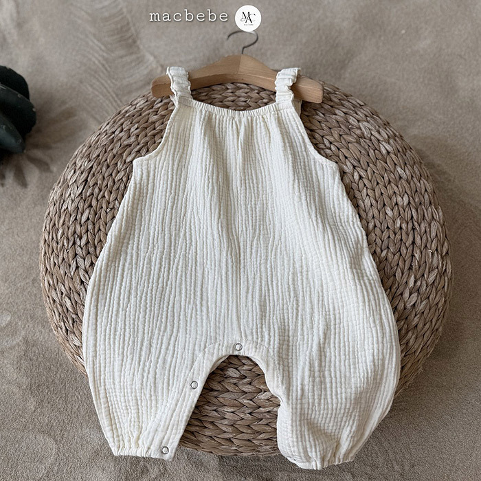 正韓夏mac 森系感捲邊連身褲