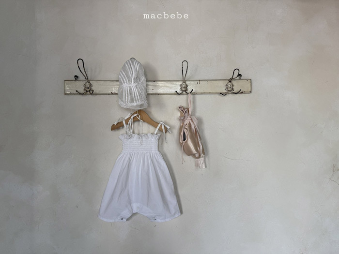 正韓夏mac 寶寶白綁帶連身衣