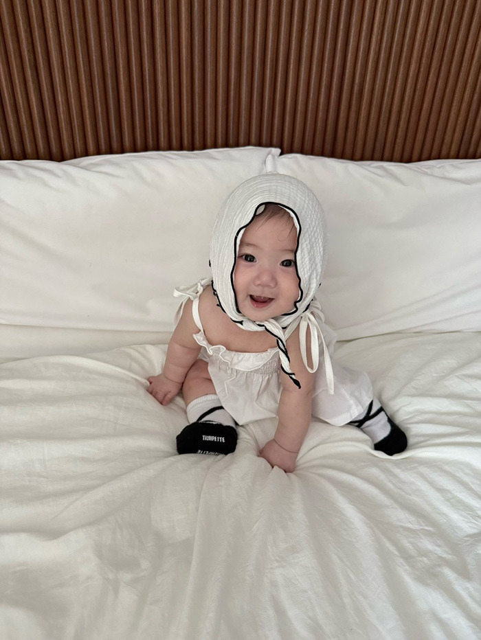 正韓夏mac 寶寶白綁帶連身衣