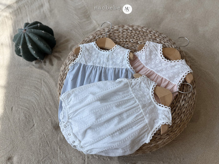 正韓夏mac 三色小花蕾絲包屁衣