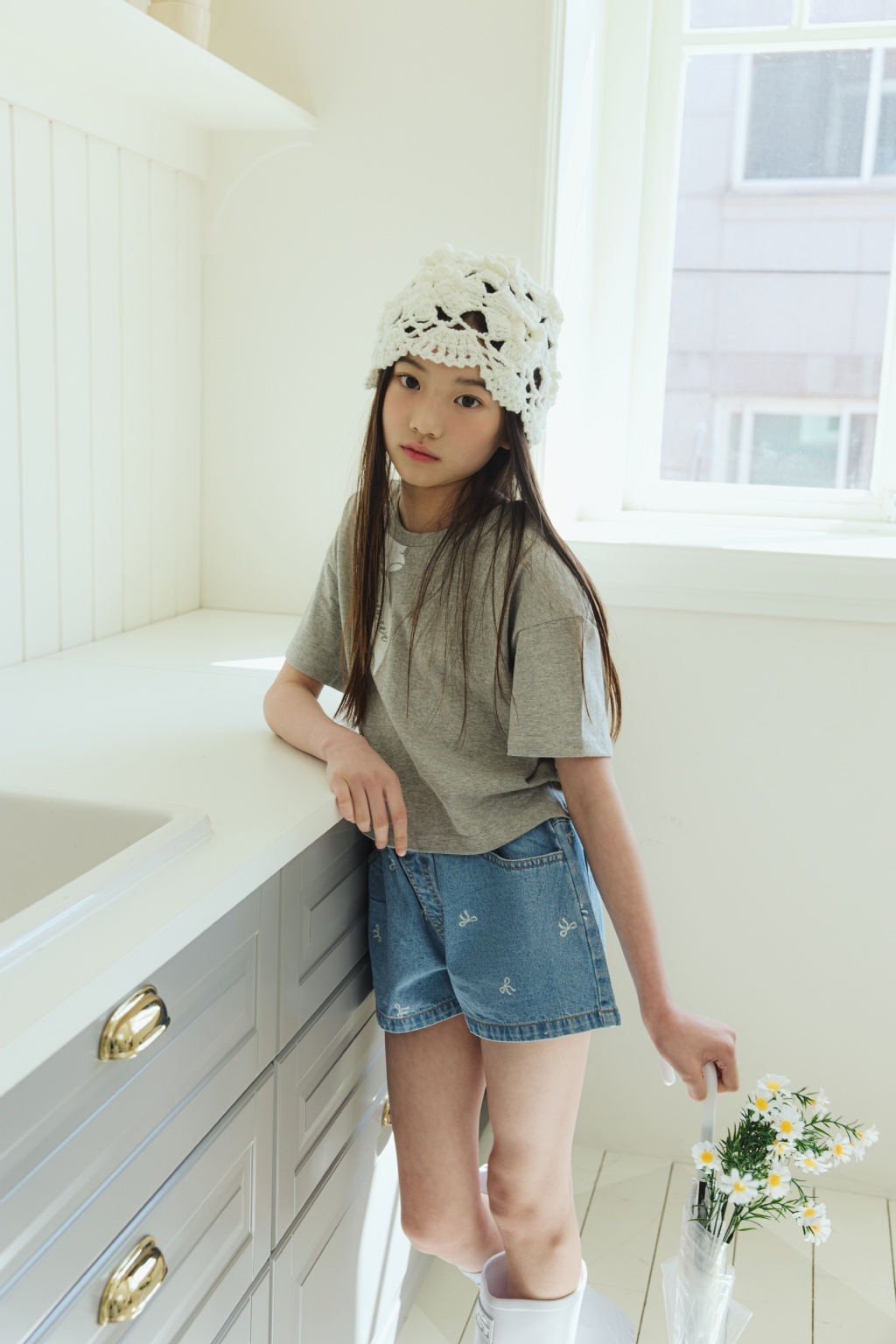 正韓夏SM2 兩色側邊蝴蝶結短袖上衣