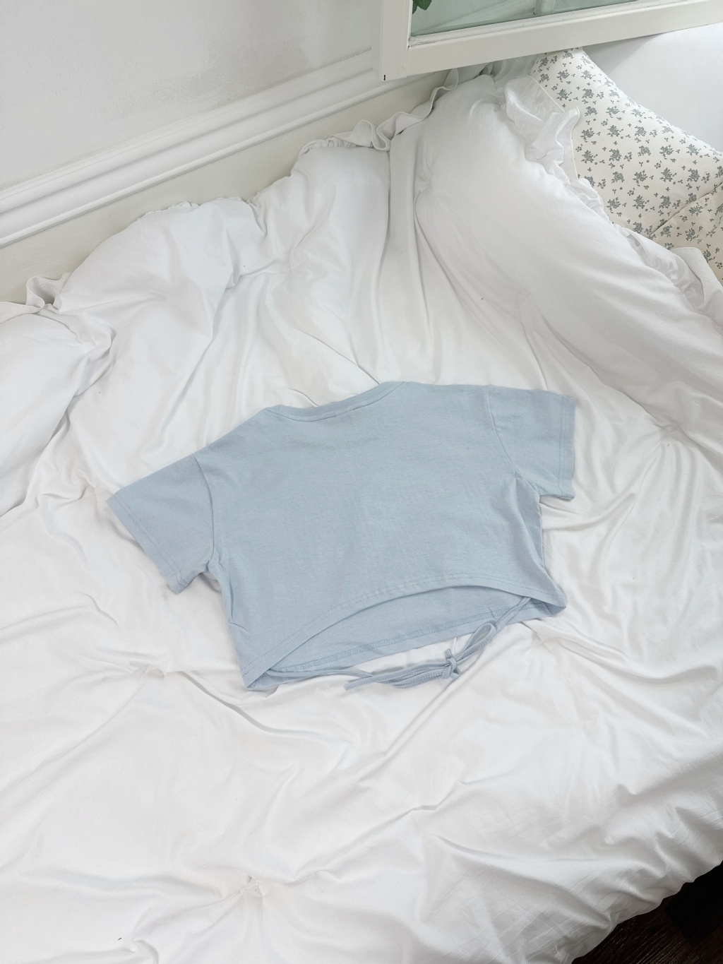 正韓夏SM2 兩色側邊蝴蝶結短袖上衣