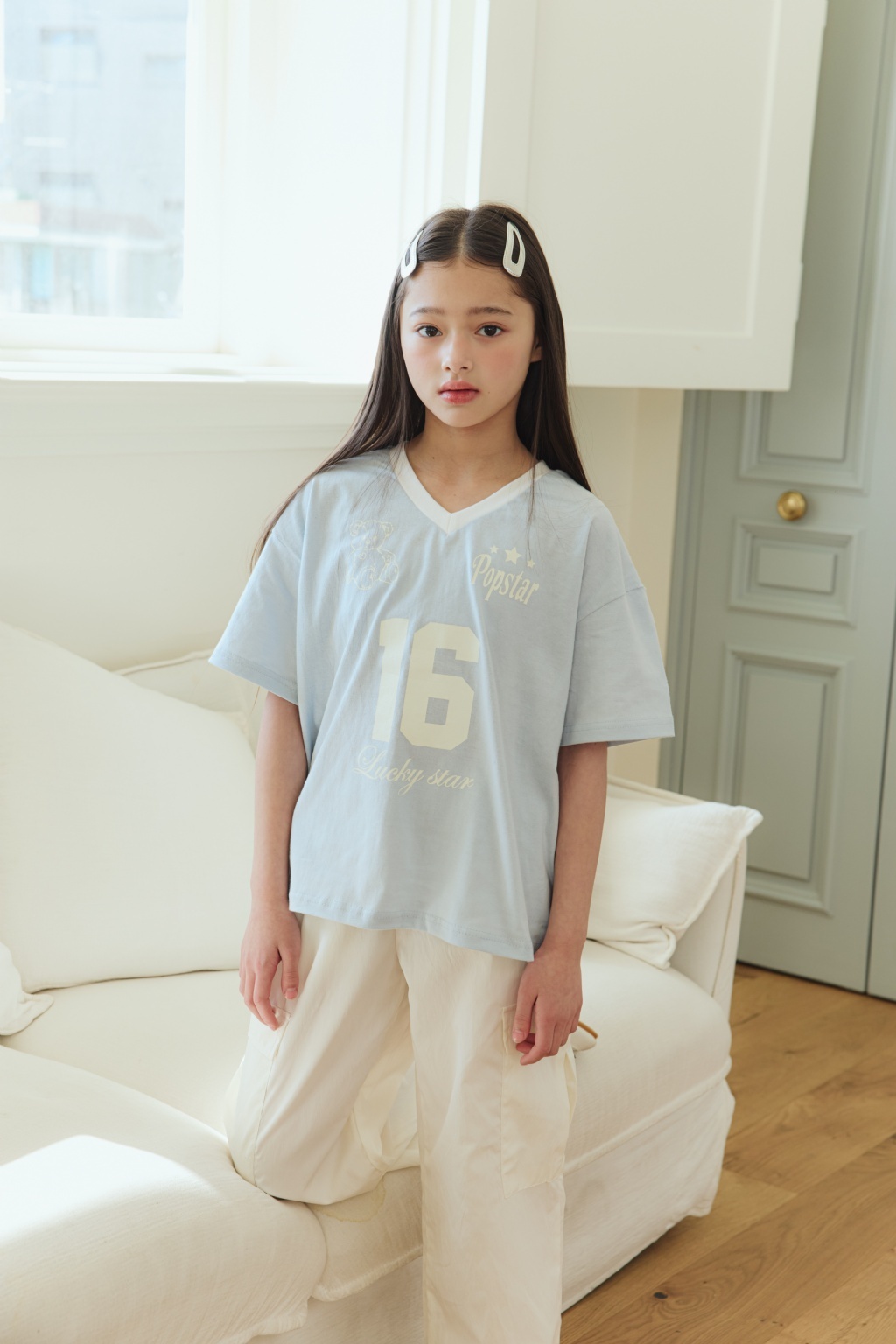 正韓夏SM2 兩色數字星星短袖上衣