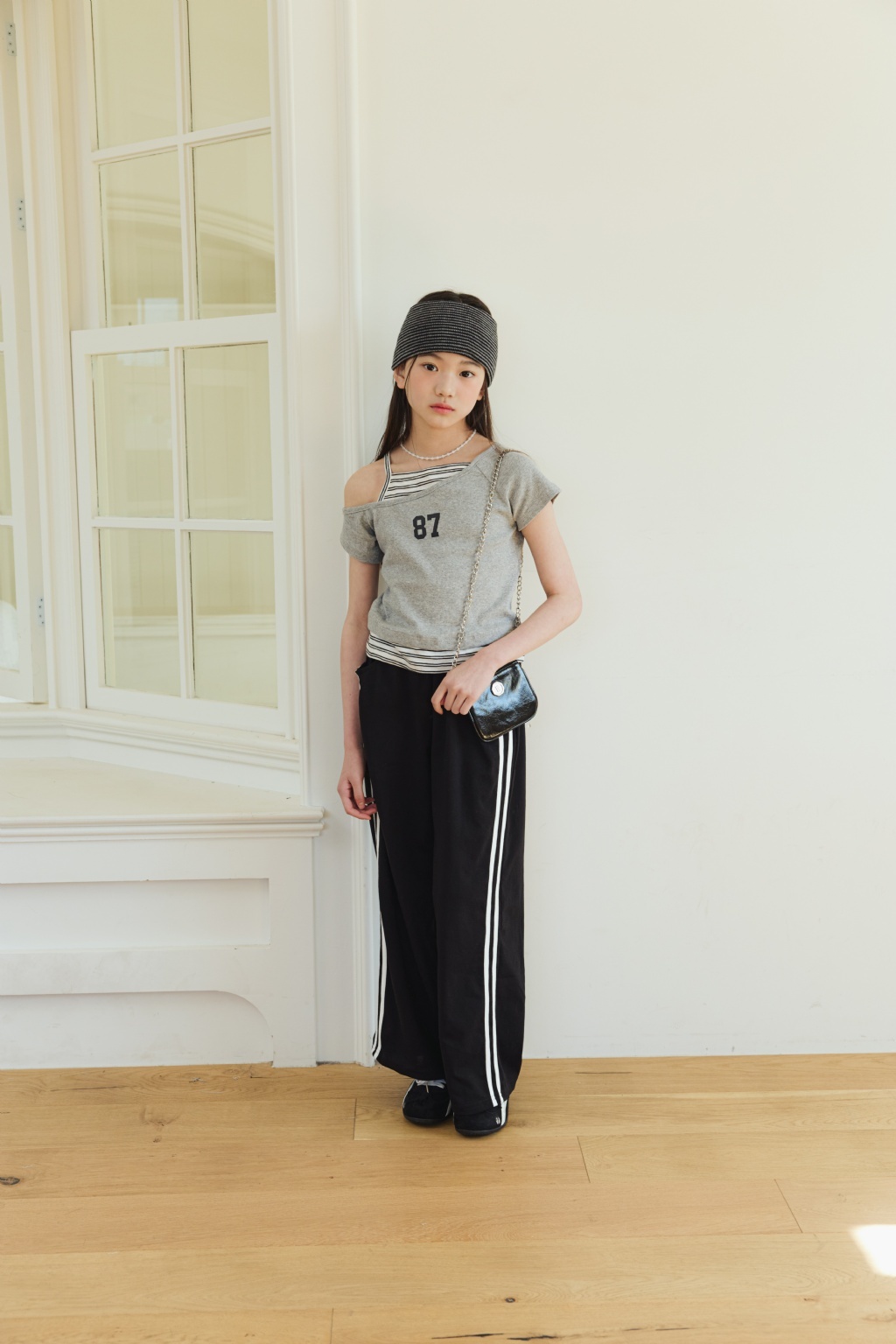 正韓夏SM2 兩色側條運動感長褲