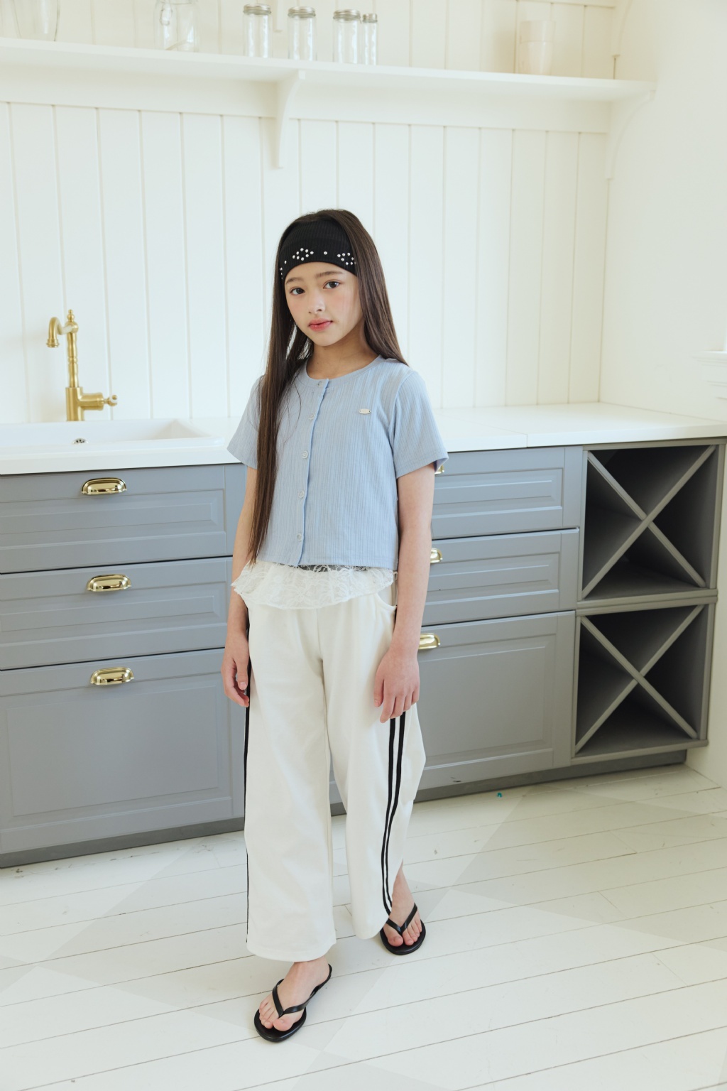 正韓夏SM2 兩色側條運動感長褲