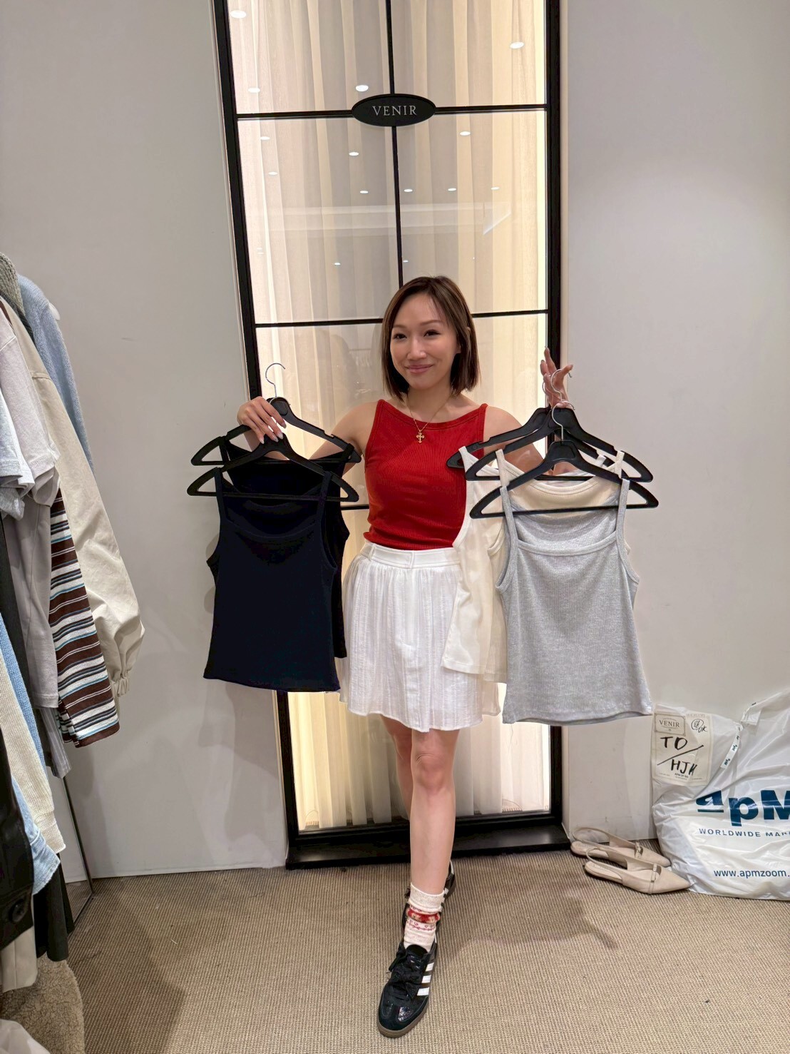 VR6025 雙面穿平領細肩帶背心