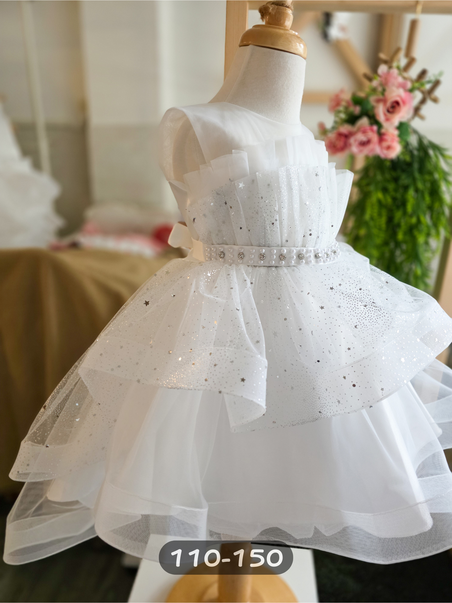 抓褶滿天星拖尾 洋裝/小禮服