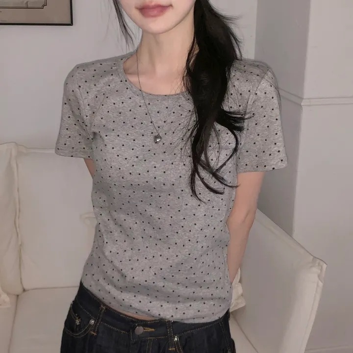 【25.3 完額外95折優惠預訂】韓國點點星星修身短袖TEE（3色）