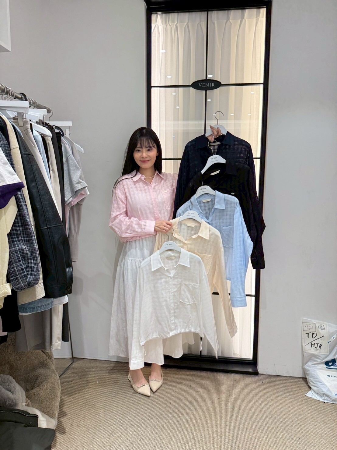 VR6074 田園春天格仔防曬恤衫