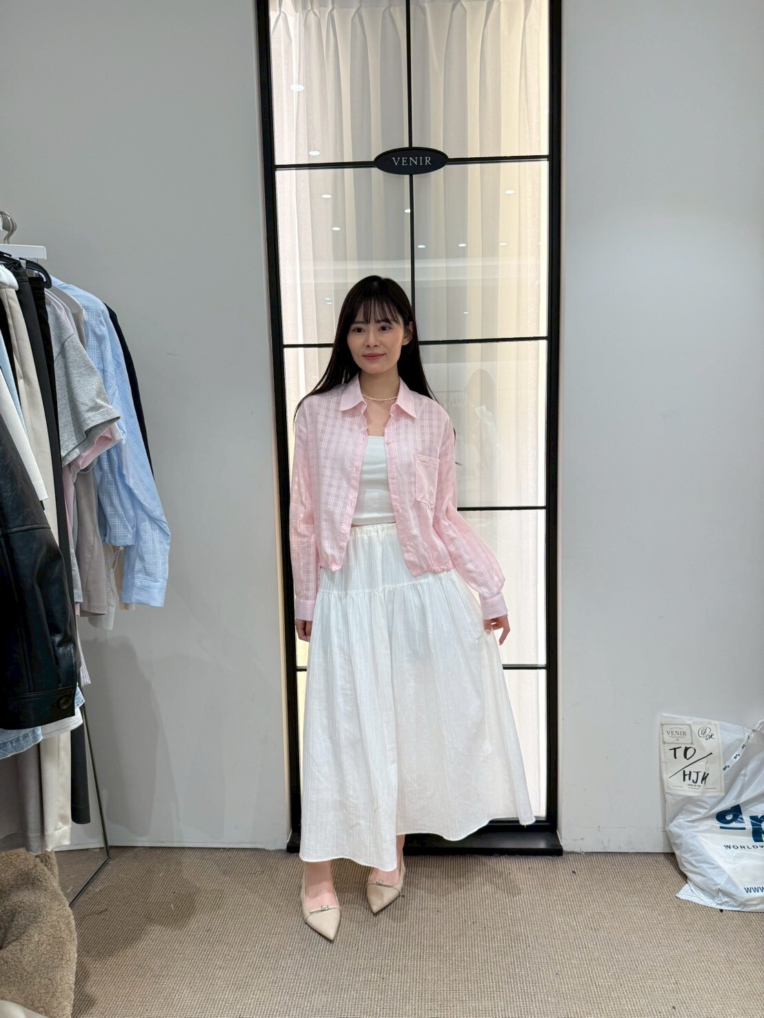 VR6074 田園春天格仔防曬恤衫