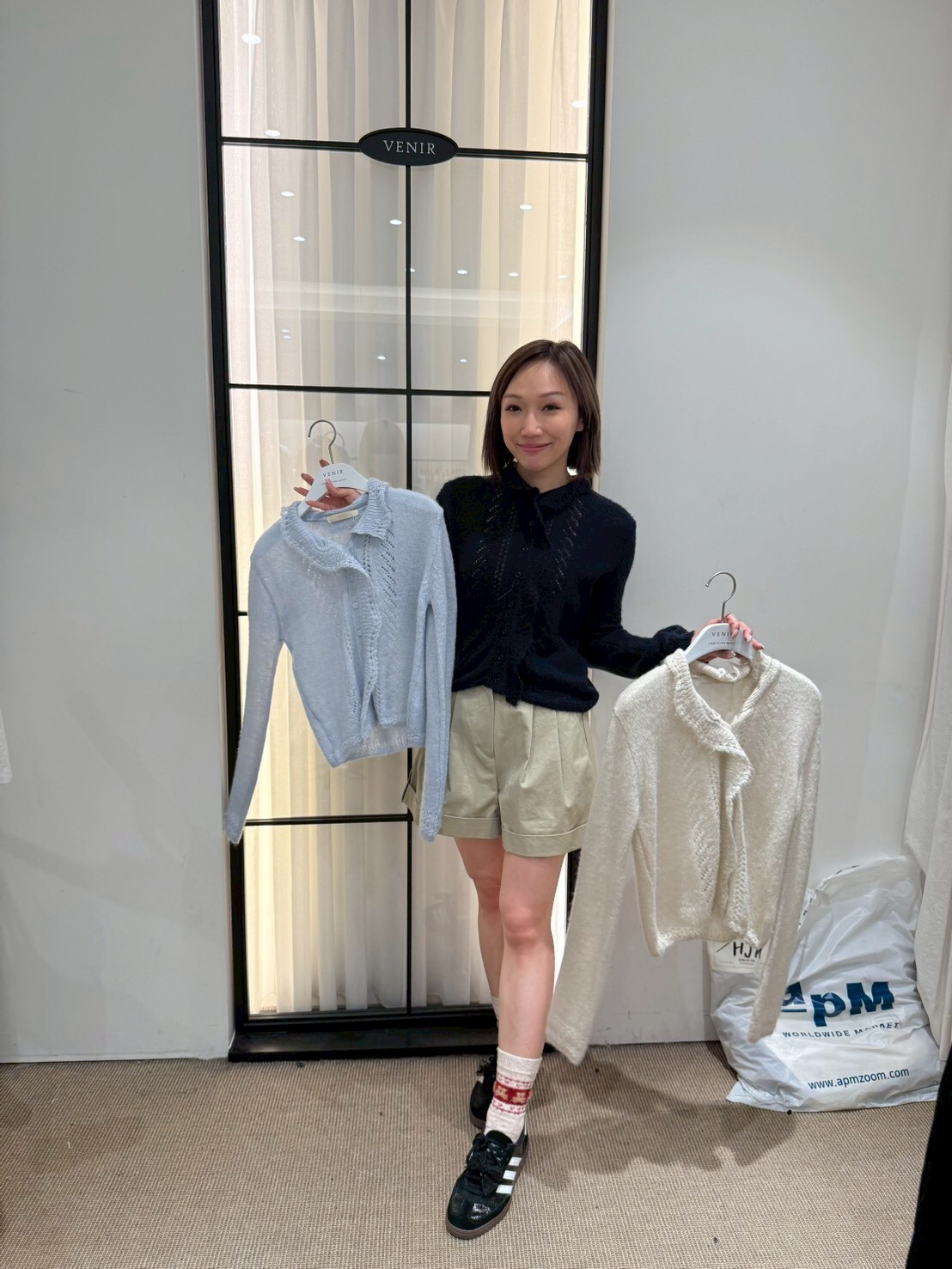 VR6053 海馬毛紗線通花外套