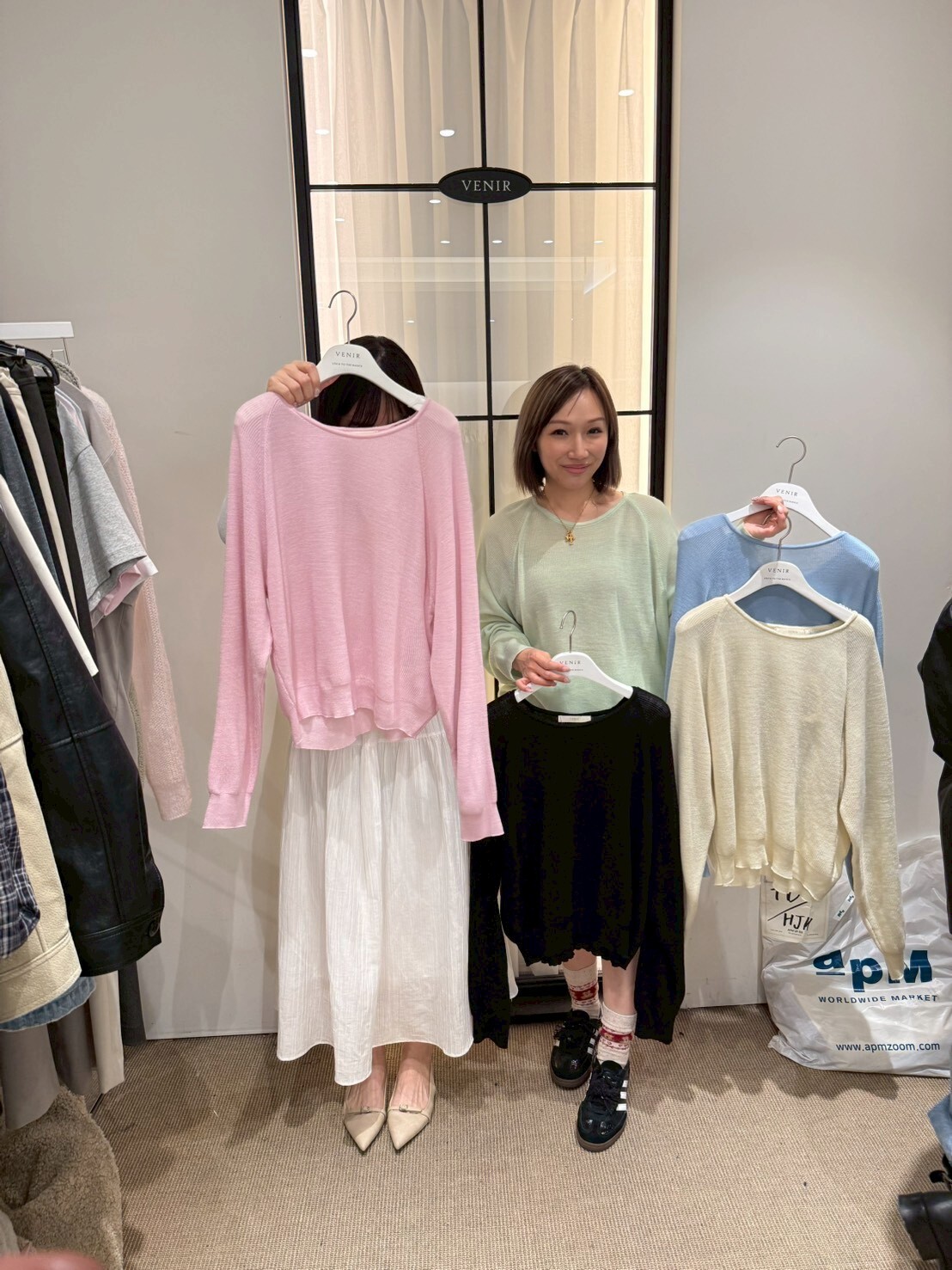 VR6026 卷邊領拍春日針織上衣