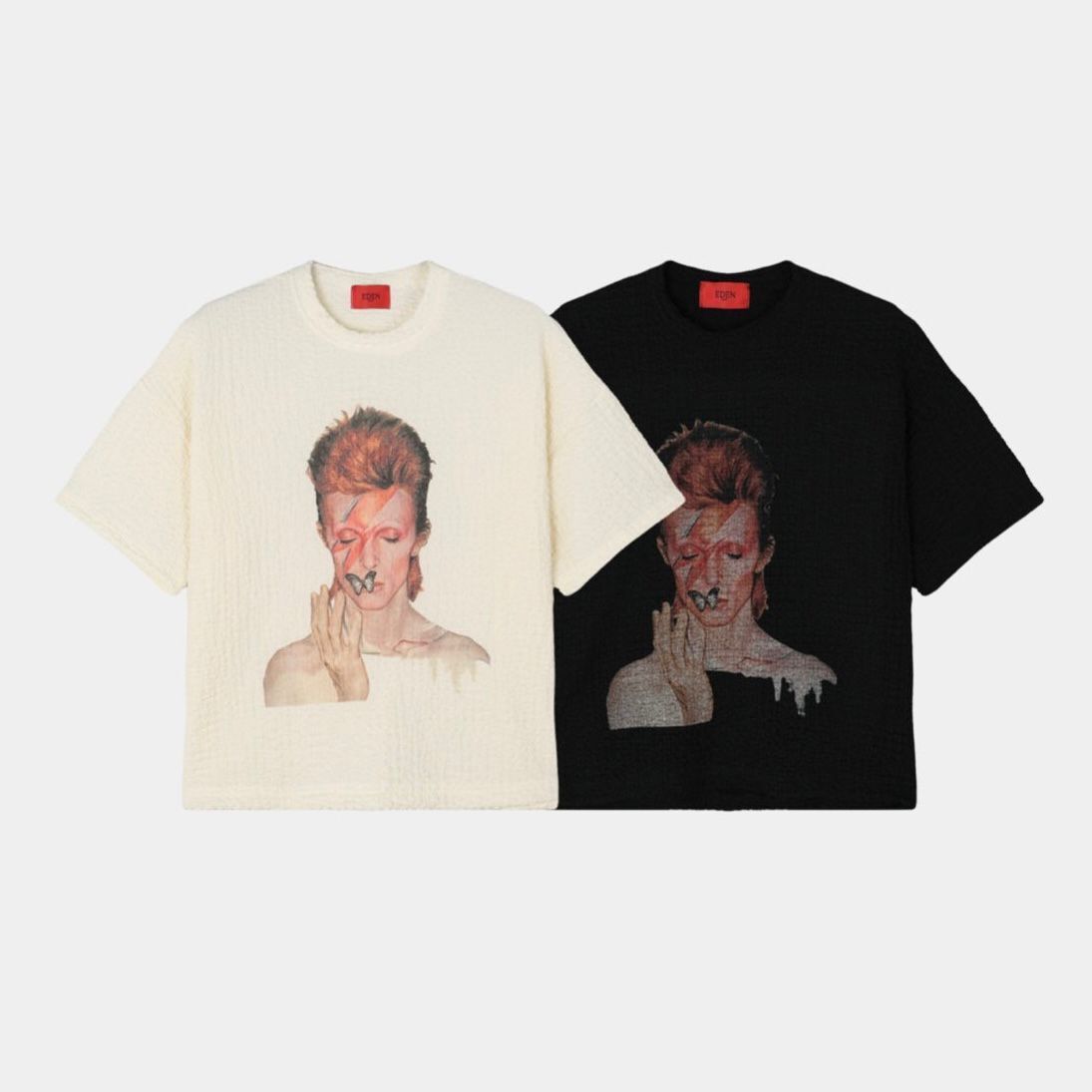 暗紋英文字圖案Boxy短袖Tee EDEN-035T