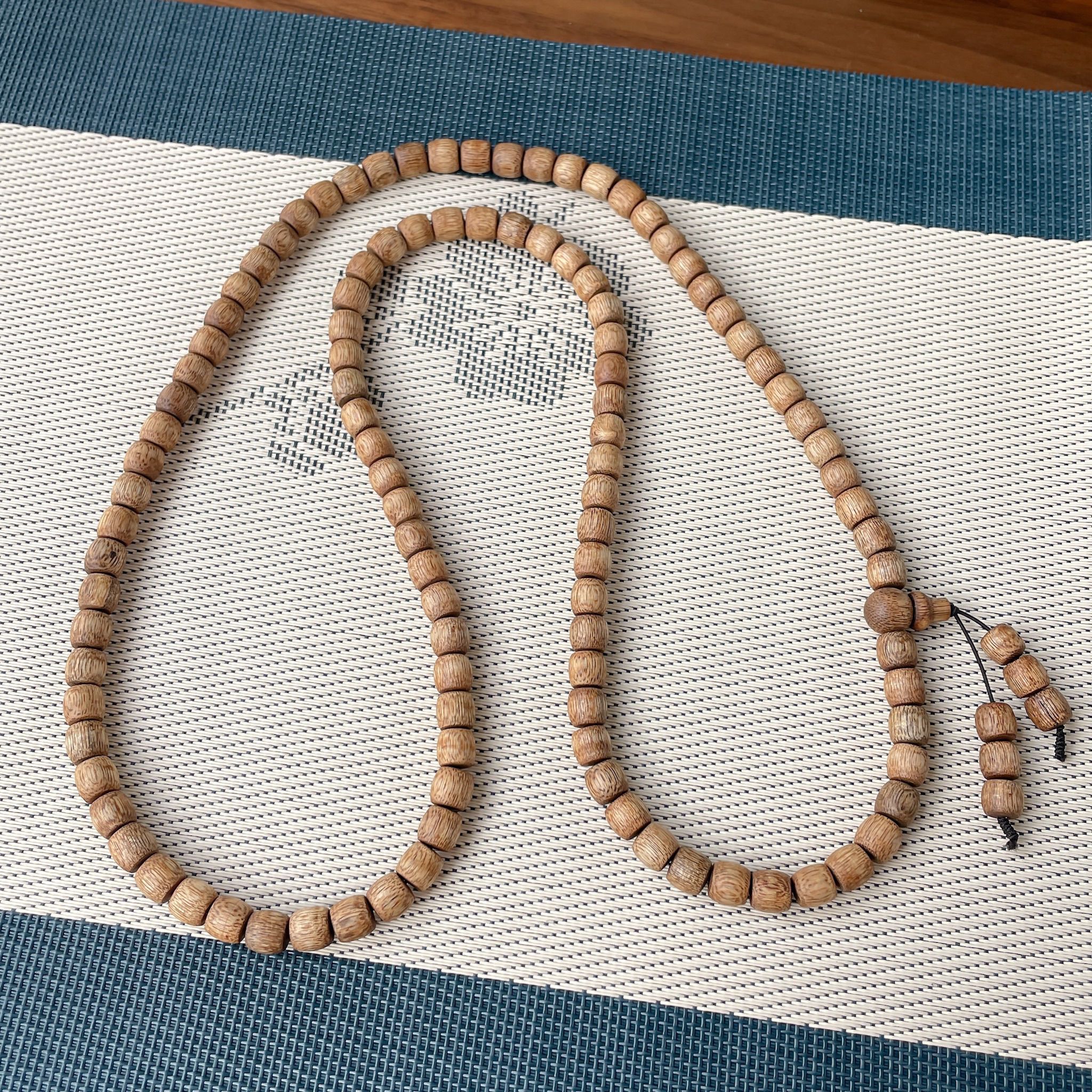 (L1) 老料豎紋桶珠長串8+  (黃奇楠)   - #沉香 #2303CX