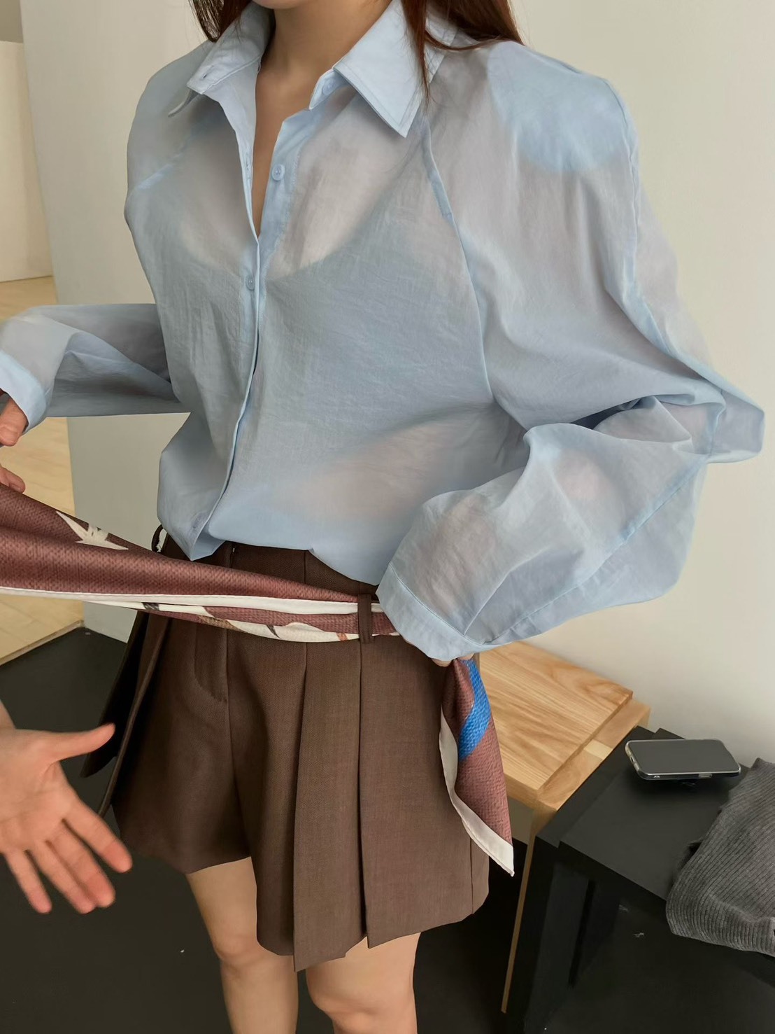 雙兩折褲裙