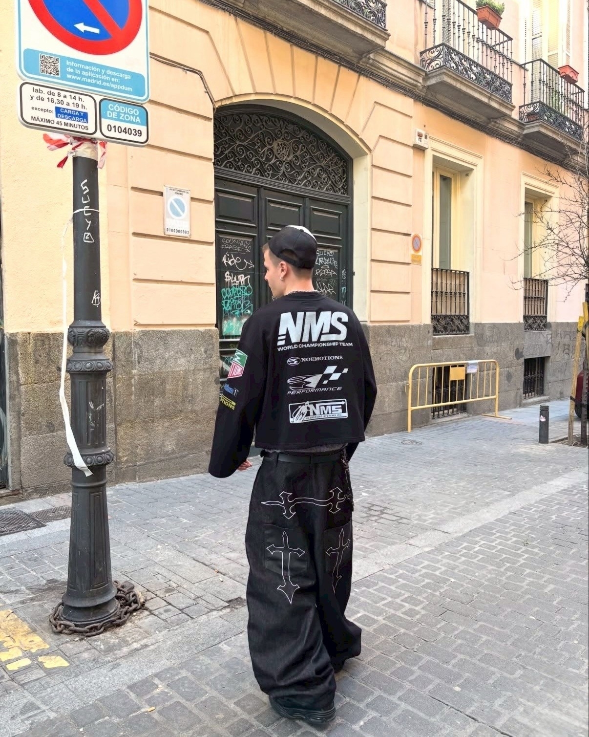 WBI 26SS WCE-02 皮革拼接口袋十字架 單寧牛仔褲 長褲 原色