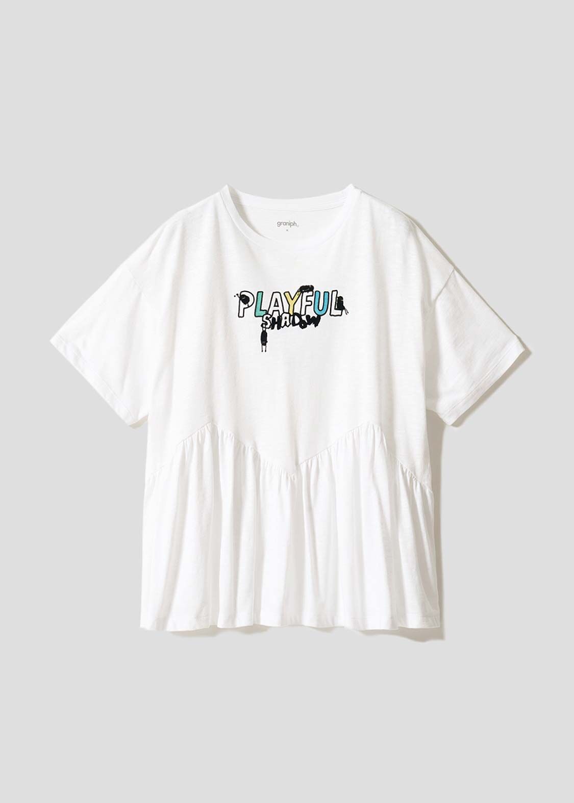 日本預訂 graniph GH Beautiful Shadow Playful Paint | Frill T-Shirt