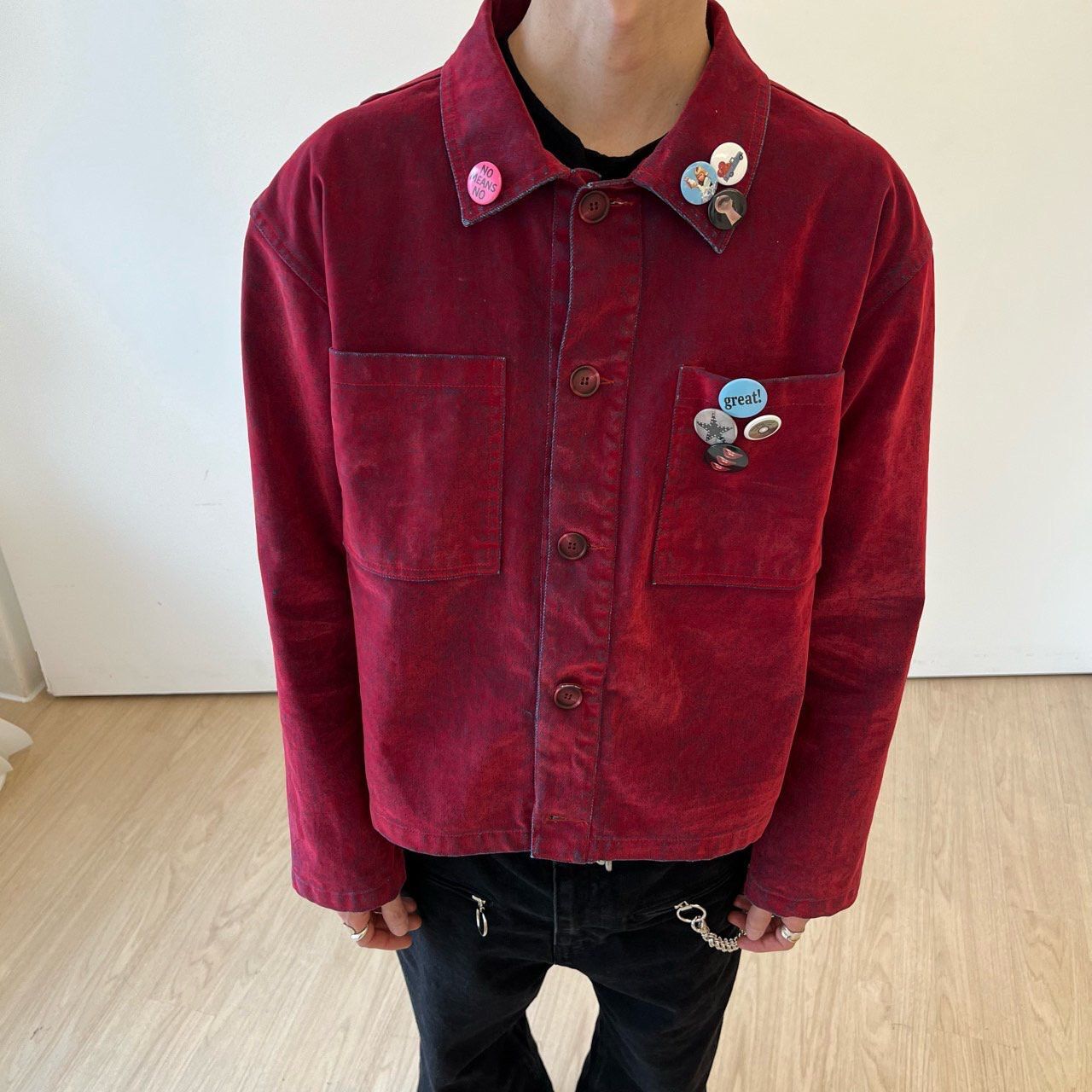 淨色反領開胸外套 EDEN-039JK