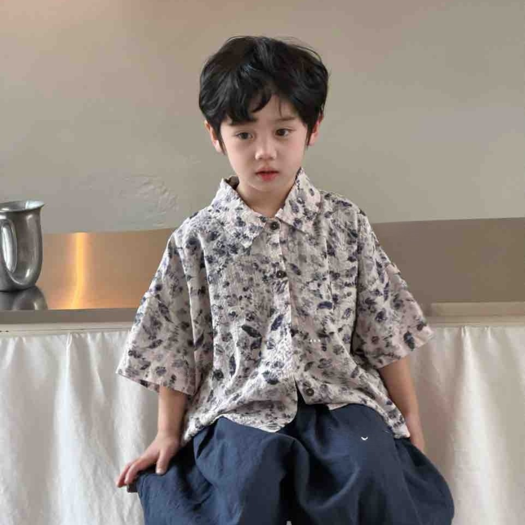 26夏 韓版復古花襯衫