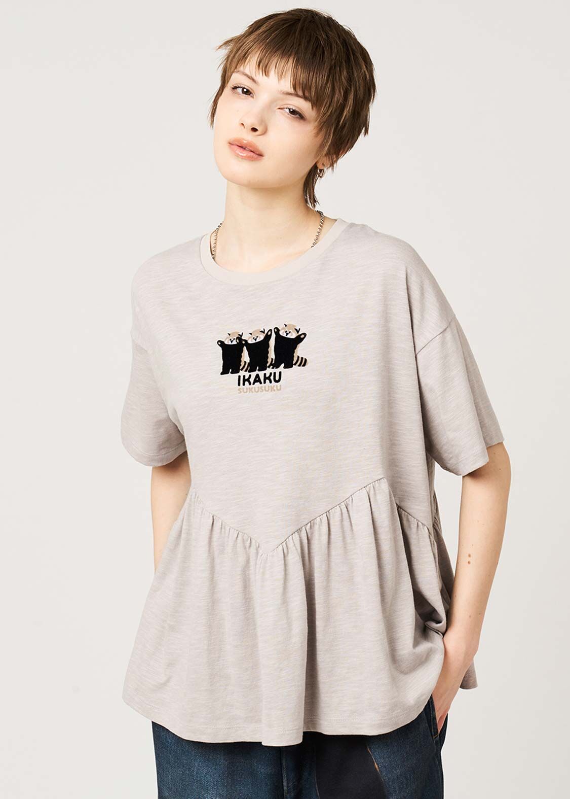 日本預訂 graniph GH Ikakuseichou | Frill T-shirt