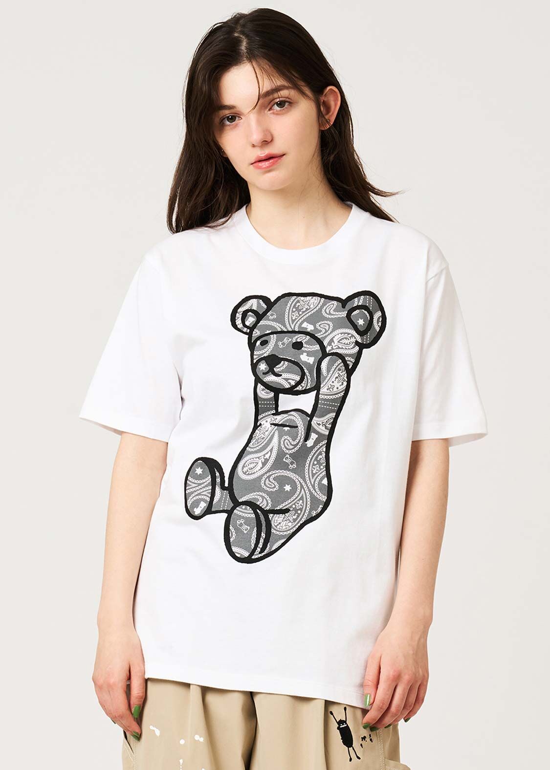 日本預訂 graniph GH Paisley Control Bear | T-shirt GRAY