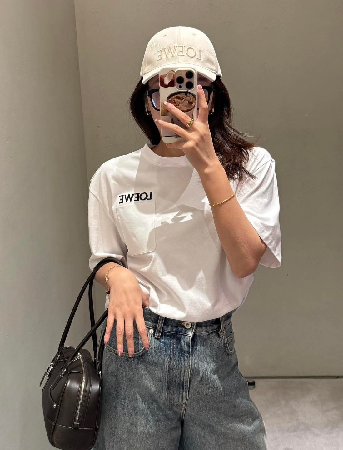 LOEWE 字母Logo 口袋Tee