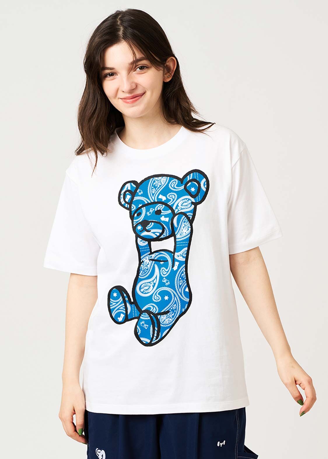 日本預訂 graniph GH Paisley Control Bear | T-shirt BLUE