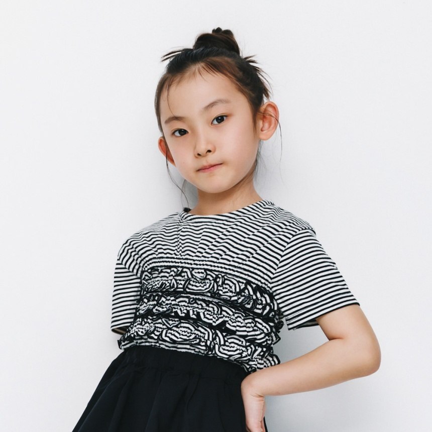 日本 90-150 b.+A造型師褶皺荷葉上衣 3色