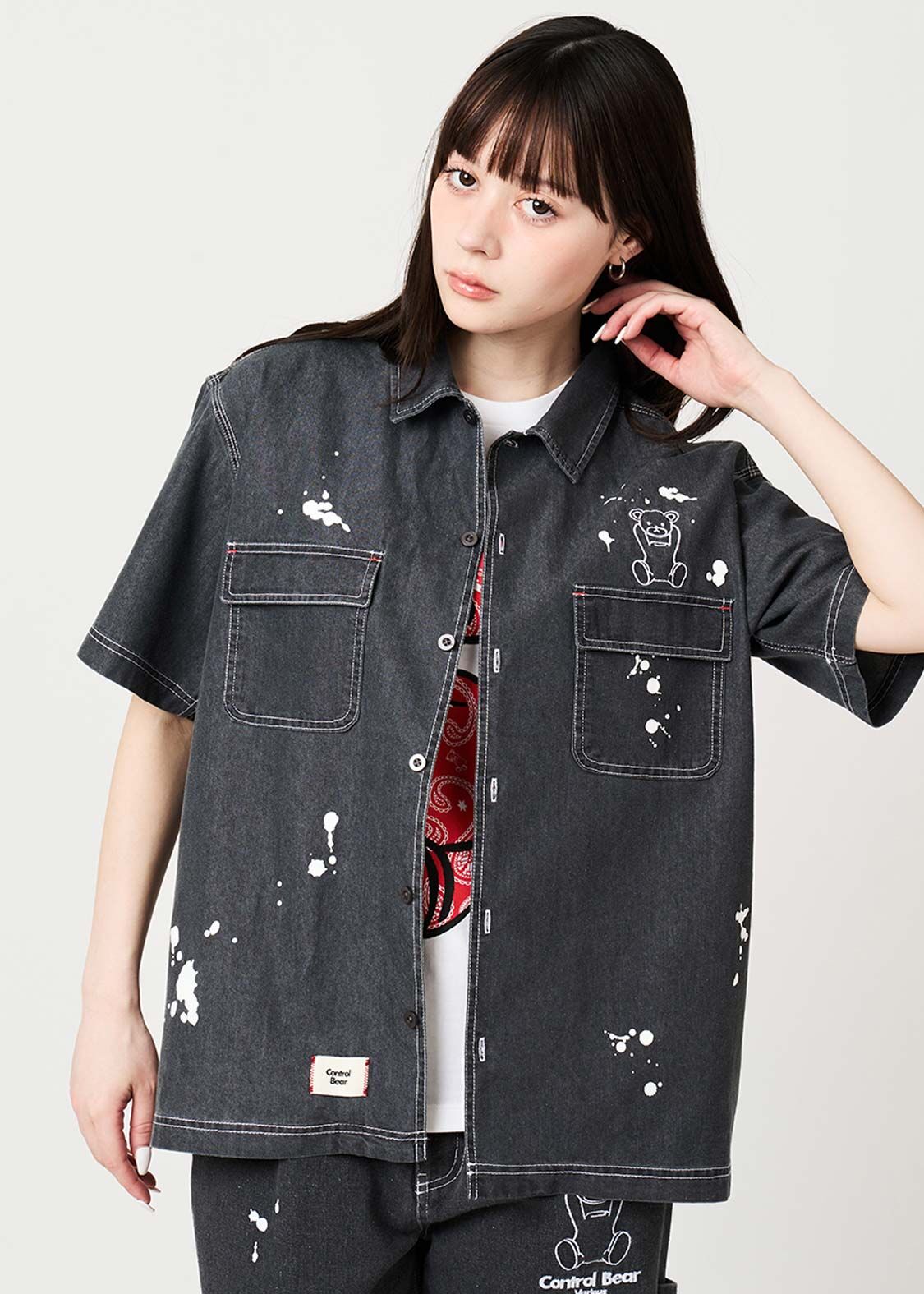 日本預訂 graniph GH Control Bear | Big Silhouette Denim Shirt