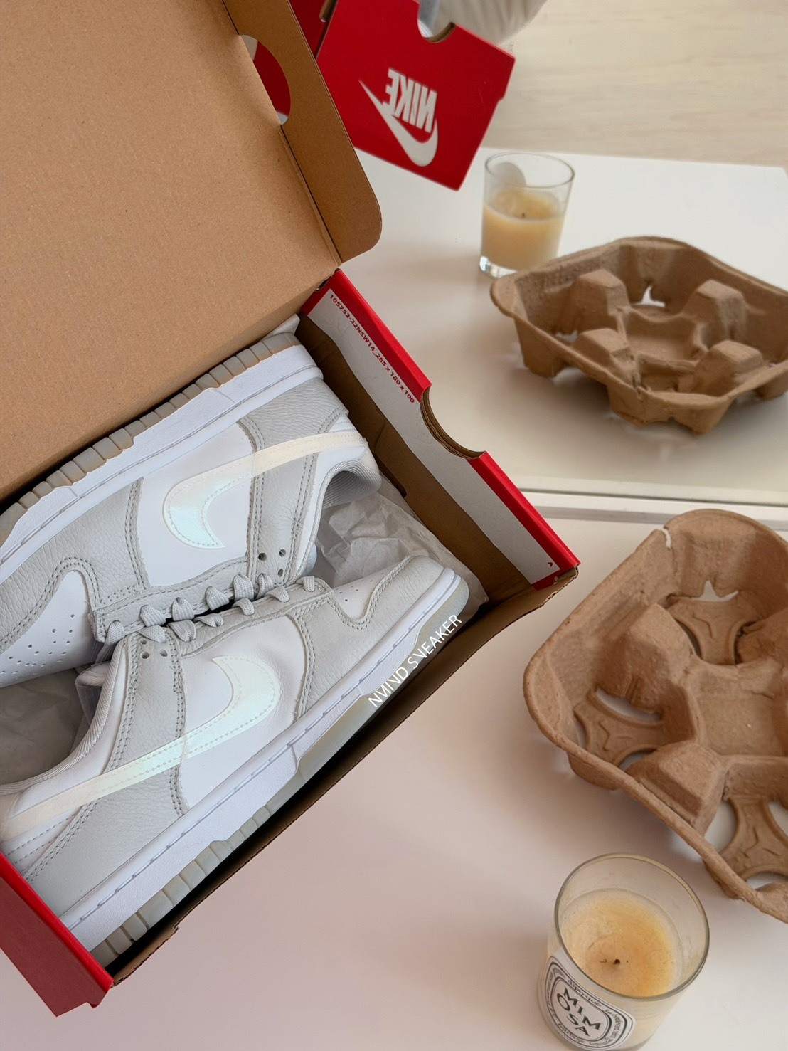 <快速出貨> Nike Dunk Low 奶油淺灰 白珍珠 雷射勾勾