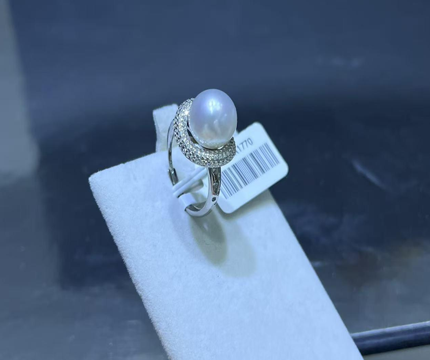 F07 海水澳白珍珠戒指 (63YS1502A1770) 11-12mm白色 S925銀 $3388