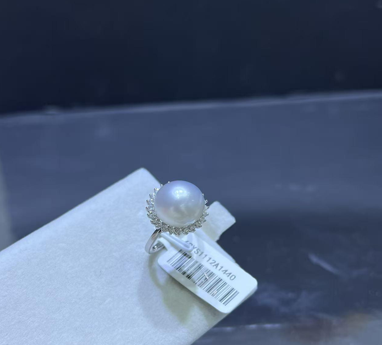 F08 海水澳白珍珠戒指 (63YS1112A1440) 12-13mm 白色S925銀 $2488