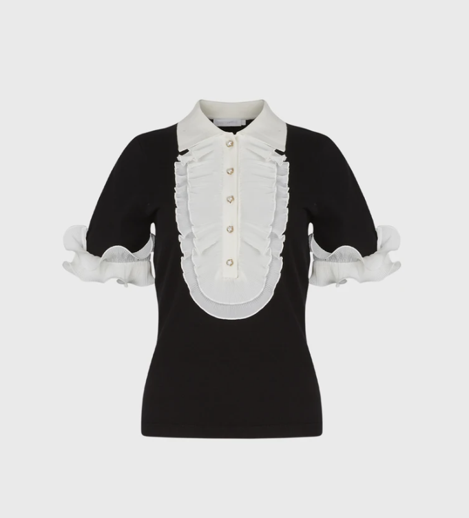 1AF0323-162 [ANNE FONTAINE] Maelys Top Black/White #P24F04800 (EU)