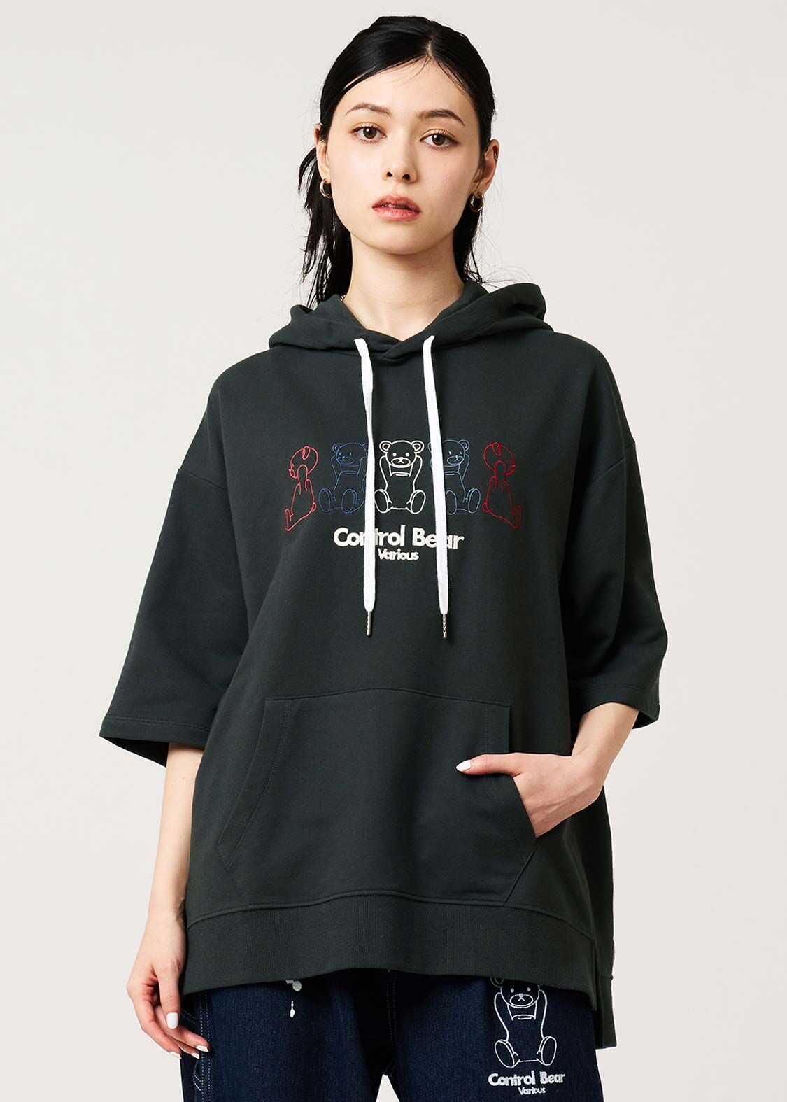 日本預訂 graniph GH Control Bear | Short-Sleeved Hoodie