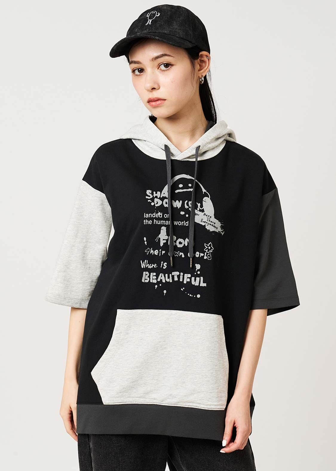 日本預訂 graniph GH Beautiful Shadow Playful Paint | Short-Sleeve Hoodie