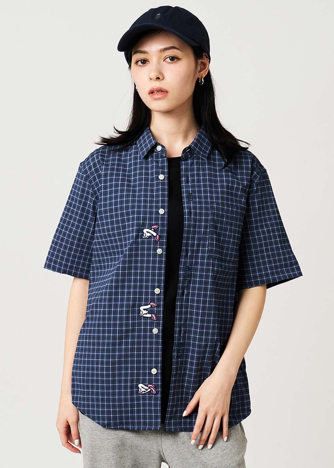 日本預訂 graniph GH Big Mimi Walk | Check Short-Sleeve Shirt(吸水速乾)