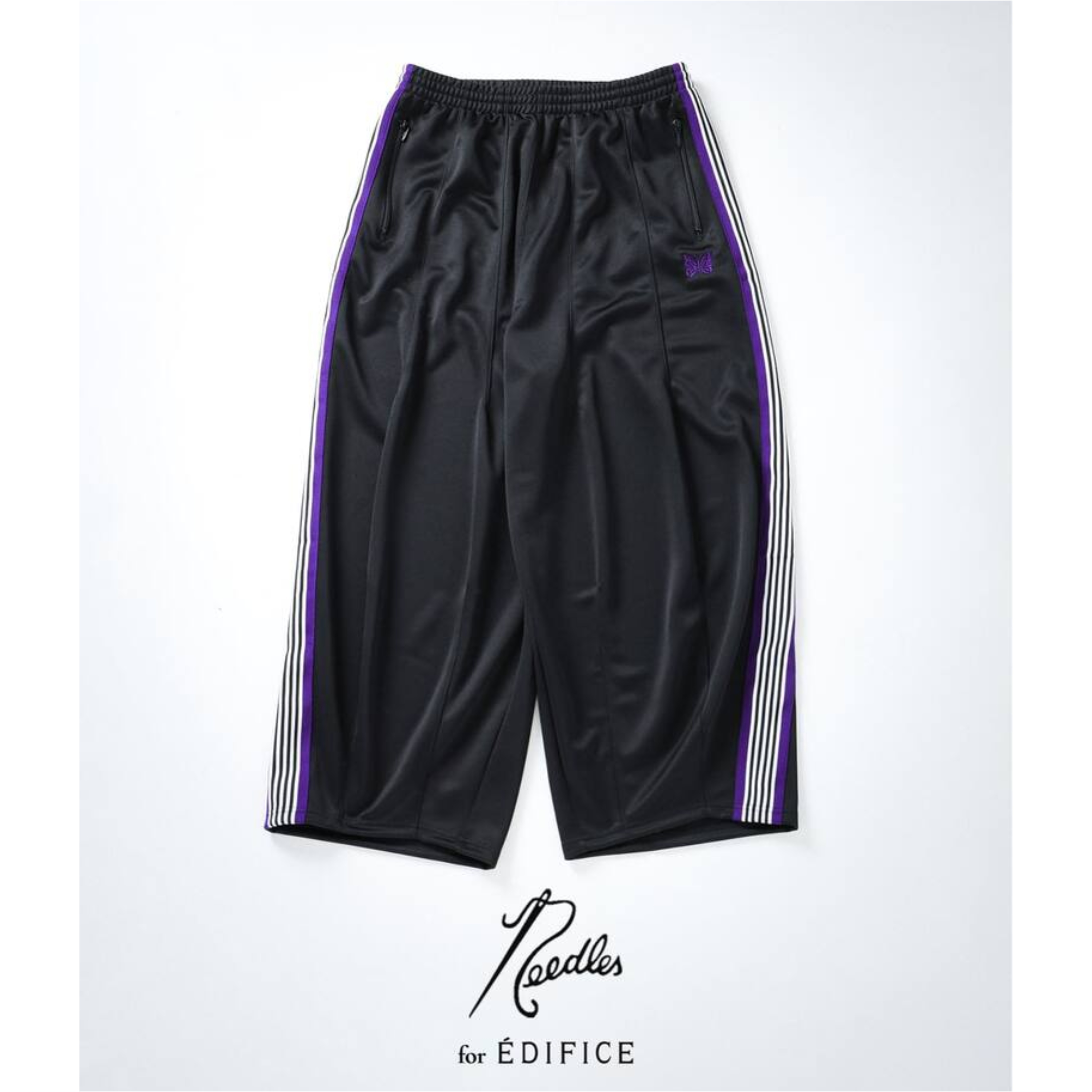 2026SS NEEDLES 別注 H.D.TRACK PANTS 聯名 黑白紫 蝴蝶 寬版 褲子 長褲 現貨 26030310004810