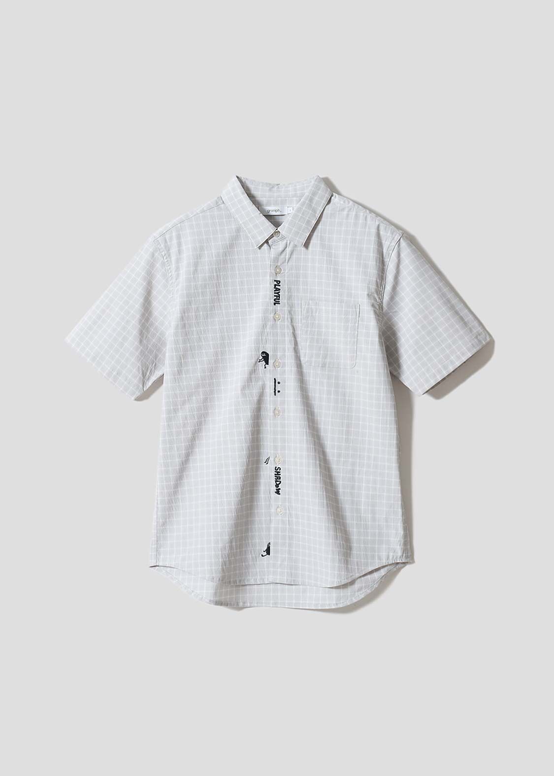 日本預訂 graniph GH Beautiful Shadow Playful Paint | Check Short-Sleeve Shirt(吸水速乾)