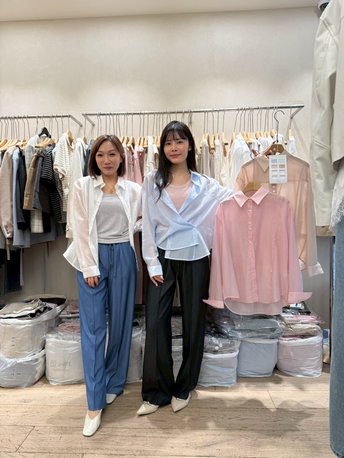 SG6045 多款造型透膚暗條紋防曬恤衫