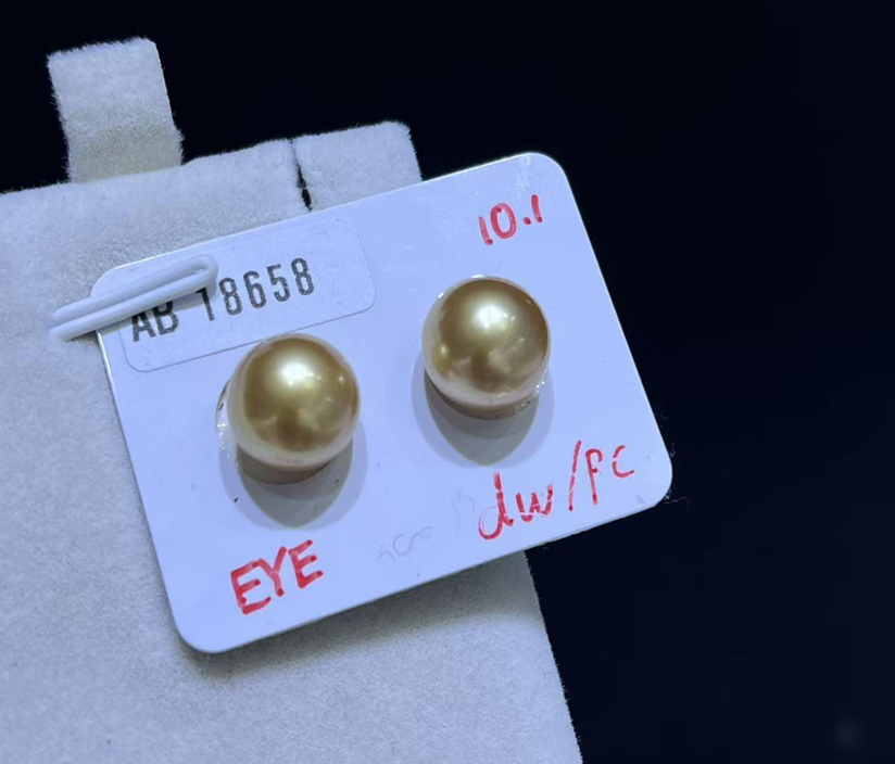 (限量5 ) F39   貴氣海水南洋金珠耳環 (63YS3000A0573) 10.1mm金色 $3988  (人氣NO:2 )