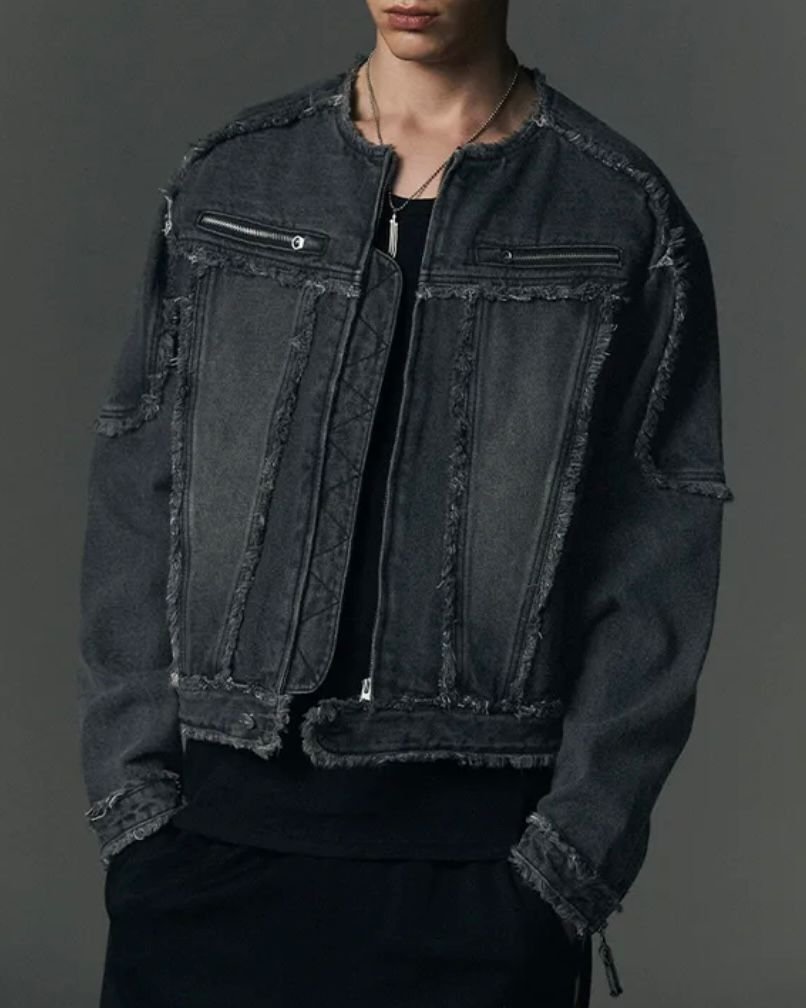 洗水牛仔拉鍊外套 Lowell-087JK