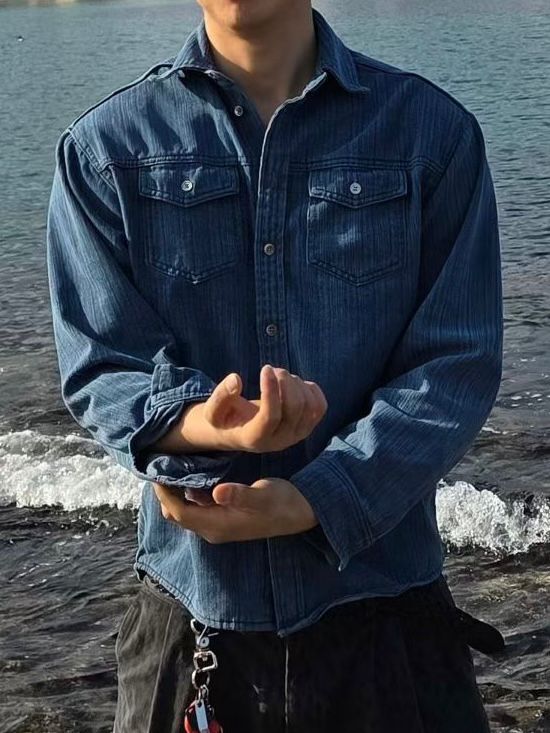 直紋長袖恤衫 OWN-126S